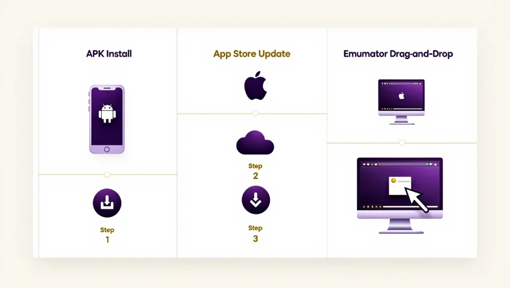 Game Vault 777 update steps on Android, iPhone, and PC — side by side guide