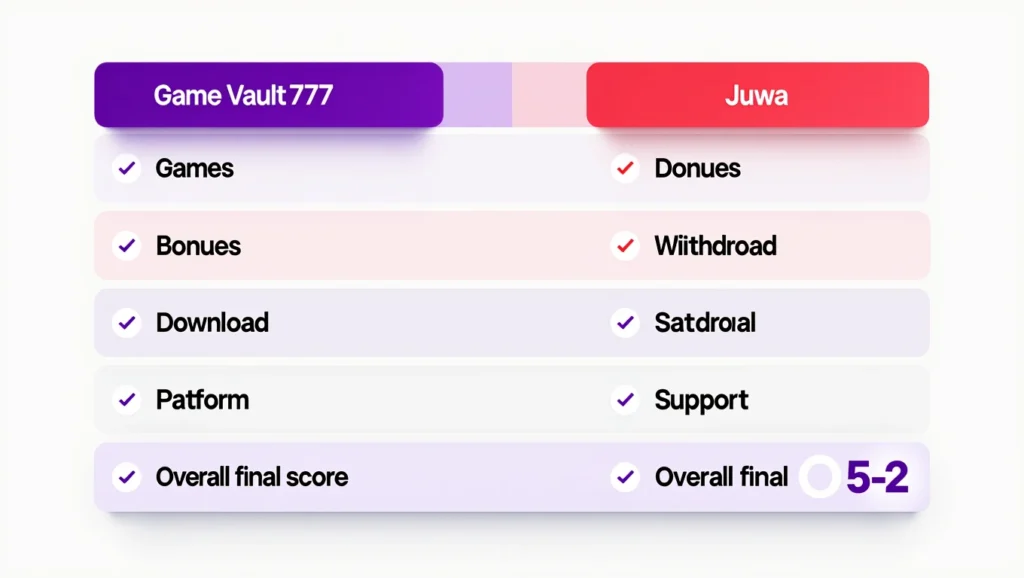 Game Vault 777 vs Juwa 2026 final verdict scorecard
